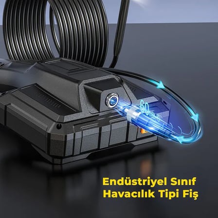 G10 Pro 5m Kablolu 360° Dönebilen Çift Lensli Eklemli Endoskop - 5 İnç IPS Ekran, Sıcaklık Sensörlü Sanayi Boroskopu