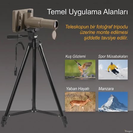 UM053 5.0 İnç IPS Ekranlı 50X Dijital Teleskop - 1080P Full HD Video, 14 MP Fotoğraf, Tripod & Uzaktan Kumandalı Uzak Mesafe Gözlem Dürbünü