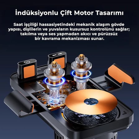 SD38 15W Otomatik Sensörlü Hızlı Kablosuz Şarjlı Araç Telefon Tutucu - Tek Tuşla 90° Dönen, Çift Motorlu & RGB Işıklı Havalandırma Tutacağı