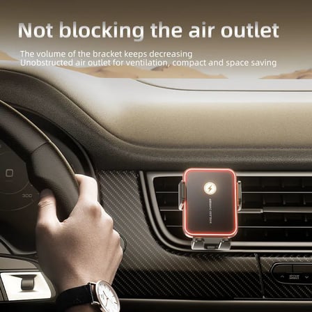 SD15 15W Hızlı Kablosuz Şarjlı Araç Telefon Tutucu - RGB Işıklı, Havalandırma Uyumlu, Sarsıntı Önleyici Otomatik Kavramalı