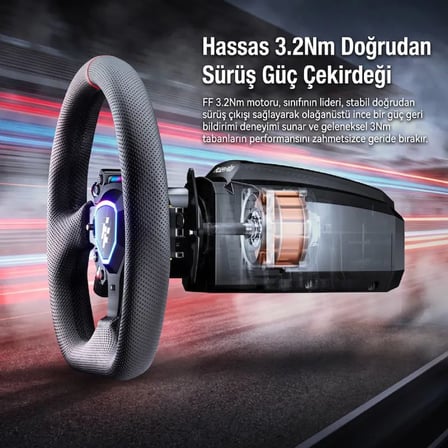 G103 Bahrain 3.2 Nm Direct Drive Profesyonel Oyuncu Direksiyonu + Hassas Pedal Seti - Türkiye Lansmanı (EUAS Güvencesiyle)