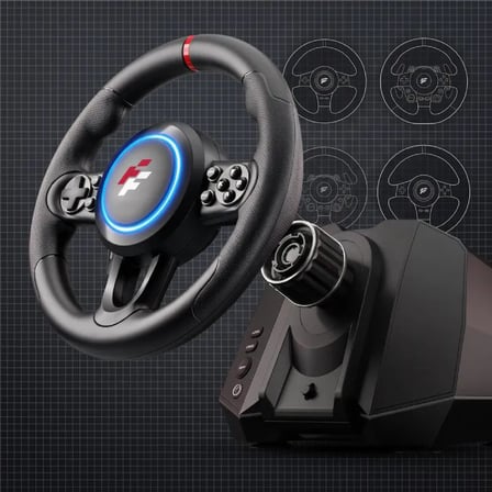 F118  270° Titreşimli Yarış Direksiyon Seti – Hall Sensör, Kulakçıklı Vites, 2 Pedallı – PC / PS4 / PS3 / Xbox Series X|S / Switch Uyumlu