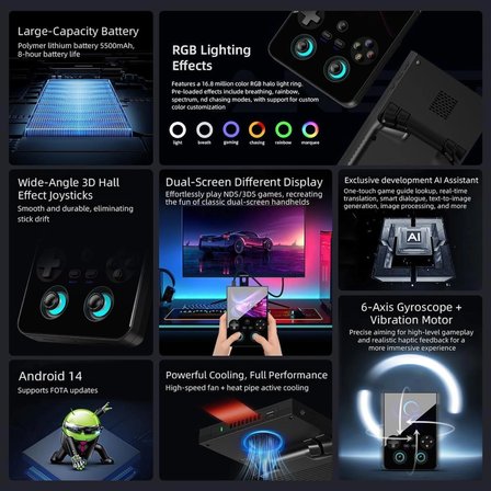 ANBERNIC RG 477V 8 GB RAM 128GB Android 14 Retro Oyun Konsolu WiFi Bluetooth Taşınabilir El Konsolu