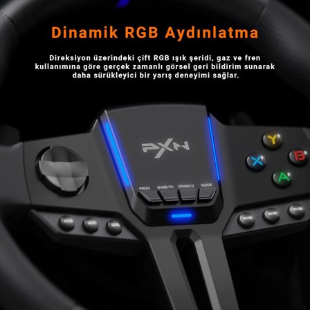 PXN V900 GEN2 Hall Effect Oyun Direksiyonu 270°/900° PC PS3 PS4 Xbox One Xbox Series X|S Nintendo Switch Uyumlu Pedallı Yarış Direksiyonu