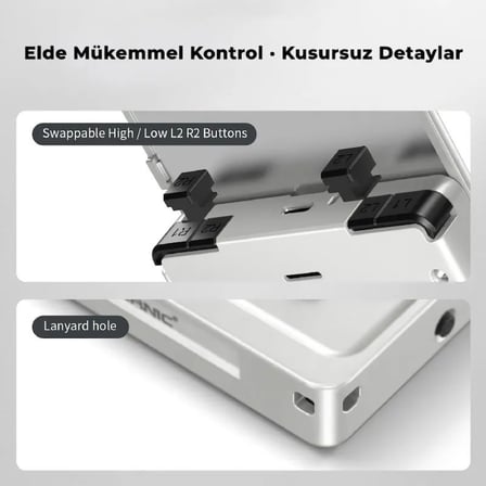 RG Rotate Döner Ekranlı Android Retro El Oyun Konsolu Gümüş - 3.5 İnç 720x720 Dokunmatik IPS Ekran Alüminyum Metal Kasa Unisoc T618 8 Çekirdek 3 GB RAM 32 GB PS2 WII 3DS Uyumlu Taşınabilir Oyun Cihazı