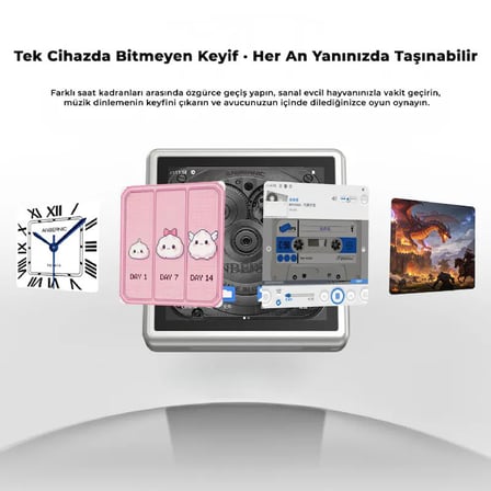 RG Rotate Döner Ekranlı Android Retro El Oyun Konsolu Gümüş - 3.5 İnç 720x720 Dokunmatik IPS Ekran Alüminyum Metal Kasa Unisoc T618 8 Çekirdek 3 GB RAM 32 GB PS2 WII 3DS Uyumlu Taşınabilir Oyun Cihazı