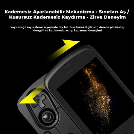 RG Slide Kızaklı Android Retro El Oyun Konsolu Siyah - 4.7 İnç 120Hz 1280x960 LTPS Ekran Unisoc T820 8 Çekirdek 8 GB RAM 128 GB UFS2.2 Aktif Fanlı PS2 WII 3DS Android Oyun Cihazı