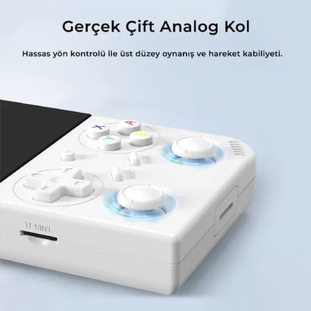 RG 35XX Pro 64 GB 3.5 İnç IPS Ekran Çift Analog Kollu Retro El Konsolu – Beyaz