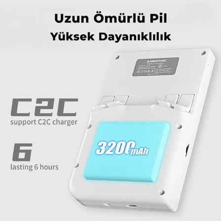 RG40XXV Dikey Retro El Oyun Konsolu 64 GB Beyaz - 4.0 İnç OCA IPS Ekran RGB Işıklı Joystick H700 İşlemci 5G Wi-Fi HDMI Bluetooth (PSP, PS1, DC Destekli)