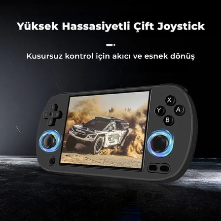RG40XX H Retro El Oyun Konsolu 64 GB Siyah - 4.0 İnç OCA IPS Ekran RGB Işıklı Çift Joystick H700 İşlemci 5G Wi-Fi HDMI Bluetooth (PSP, PS1, DC Destekli)