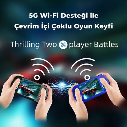 RG40XX H Retro El Oyun Konsolu 64 GB Siyah - 4.0 İnç OCA IPS Ekran RGB Işıklı Çift Joystick H700 İşlemci 5G Wi-Fi HDMI Bluetooth (PSP, PS1, DC Destekli)