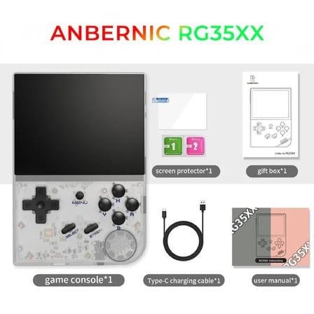 RG35XX 2024 Yeni Versiyon Dikey Retro El Oyun Konsolu 64 GB Beyaz - 3.5 İnç IPS Ekran H700 İşlemci 1 GB RAM Titreşim Motorlu HDMI TV Bağlantılı Nostaljik Taşınabilir Konsol (PSP, PS1, DC Destekli)