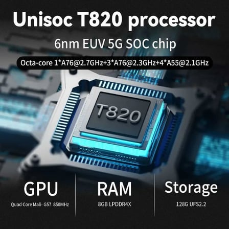 RG 556 Android Retro El Oyun Konsolu Şeffaf Mavi - 5.48 İnç 1080p FHD AMOLED Ekran Unisoc T820 6nm 8 GB RAM 128 GB Manyetik Hall Tetik ve Joystick Aktif Fan Soğutmalı PS2 3DS Wii Taşınabilir Konsol