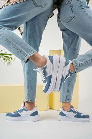 Tstore kadın Beyaz indigo günlük spor ayakkabı sneaker 0002