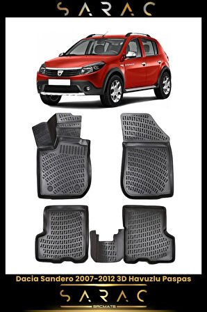 Dacia Sandero 2012 Model Araca Özel 3d Havuzlu Paspas