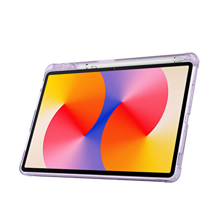Huawei MatePad 11 inç Uyumlu Standlı Uyku Modlu Kalemlikli Trifolding Fuchsia Tablet Kılıfı