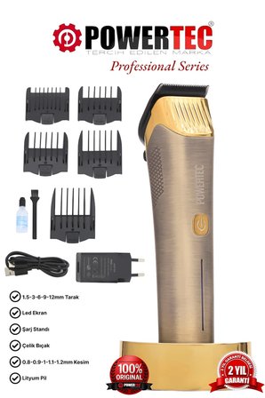 Powertec TR-9900 Profesyonel Type-C Şarjlı Saç Sakal Tıraş Makinesi