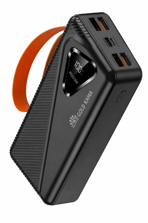 GK-Y433 30000 mAh Powerbank 22.5W Hızlı Şarj Dijital Ekranlı LED Işıklı Dahili Kablolu Taşınabilir Şarj Cihazı