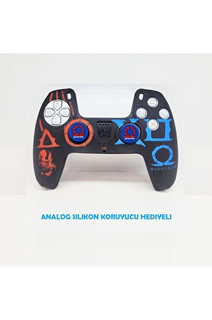 PS5 Dualsense God Of War Ragnarok  Koruyucu Silikon Kılıf + Analog silikon Koruyucu
