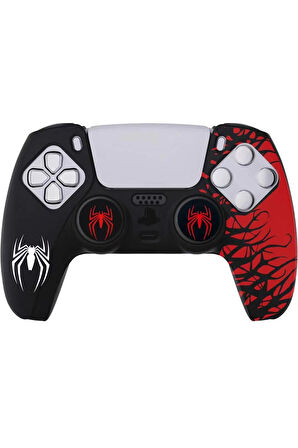 PS5 Dualsense Spider-Man Koruyucu Silikon Kılıf + Analog silikon Koruyucu