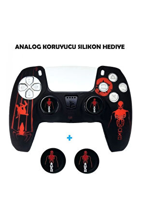 PS5 Dualsense Spider Man 2  Koruyucu Silikon Kılıf + Analog silikon Koruyucu