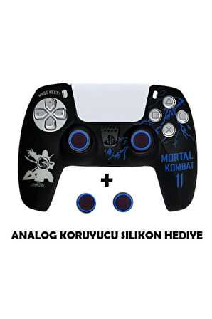 PS5 Dualsense Mortal Kombat  Koruyucu Silikon Kılıf + Analog silikon Koruyucu