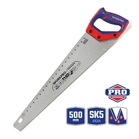 WORKPRO WP215007 500mm SK5 7 TPI Ağır Hizmet Tipi El Testeresi 