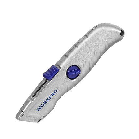 WORKPRO WP213007 Alüminyum Gövde Otomatik Geri Çekilebilir Rötuş Maket Bıçağı 