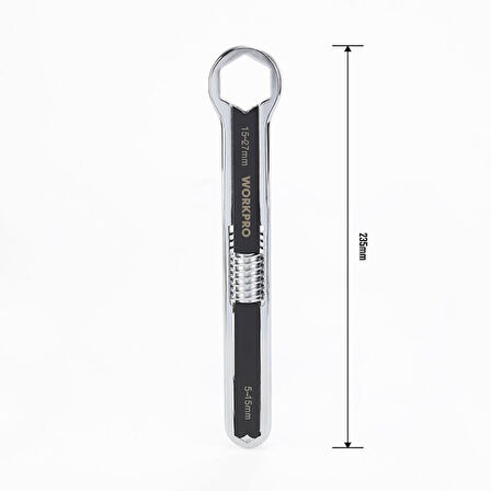 WORKPRO WP272016 5/27mm CR-V Üniversal Ayarlanabilir Çift Başlı Anahtar