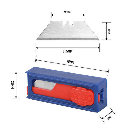 WORKPRO WP213002 10’Lu Rötuş Maket Bıçağı Yedeği