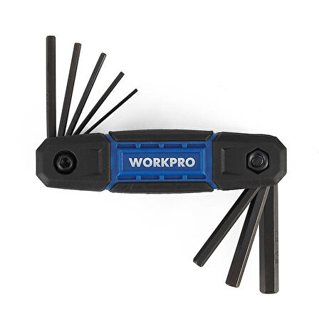 WORKPRO WP222028 8 Parça CR-V Metrik Çakı Tipi Profesyonel Allen Anahtar Takımı