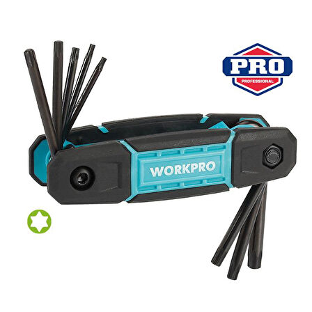 WORKPRO WP222030 8 Parça CR-V Çakı Tipi Torx Profesyonel Allen Anahtar Takımı