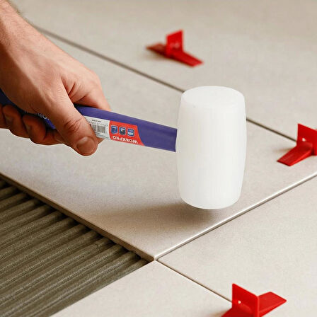 WORKPRO WP241040 57mm 450Gr PVC PP Saplı Beyaz Kauçuk Tokmak