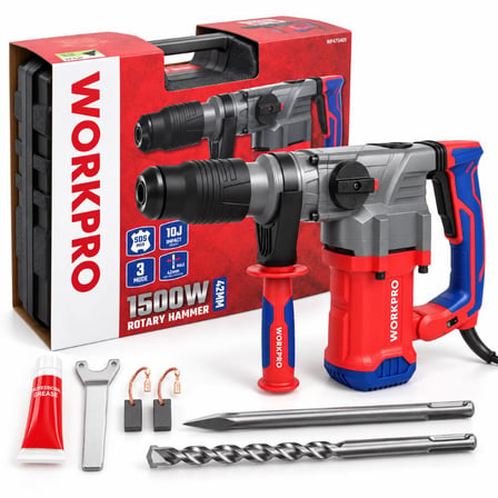 WORKPRO WP470405 1500Watt 10 Joule 42MM Profesyonel SDS-Max Kırıcı/Delici + 1Ad Delici/Kırıcı Uç