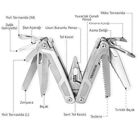 WORKPRO WP382008 16 IN 1 Çok Fonksiyonlu Profesyonel Pense Seti + Taşıma Kılıfı