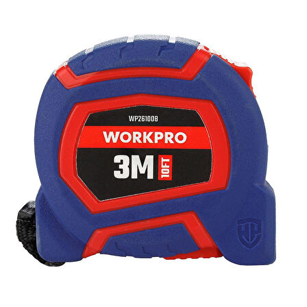 WORKPRO WP261008 3Mx16mm/10Ft. Naylon Kaplama Sarı Çelik Şerit Metre 