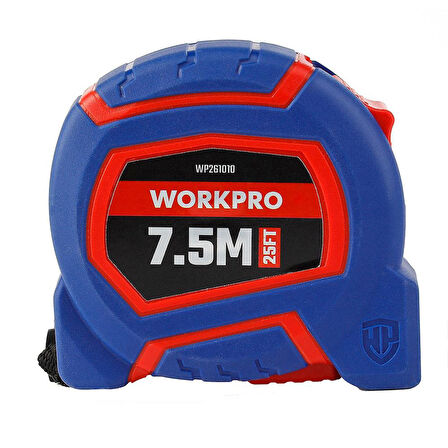 WORKPRO WP261010 7,5Mx25mm/25Ft. Naylon Kaplama Sarı Çelik Şerit Metre 