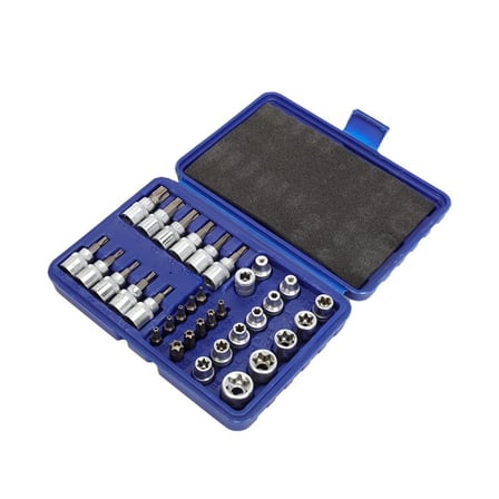 WORKPRO WP202595 3/8'’ CR-V 34 Parça Ağır Hizmet Torx Lokma Takımı (E/T Serisi)