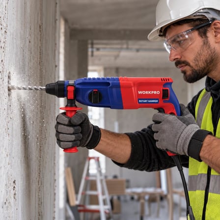 WORKPRO WP470406 800Watt 2.8J 26MM SDS-Plus Profesyonel Kırıcı/Delici 3 Ad Delici + 2 Ad Kırıcı Uç