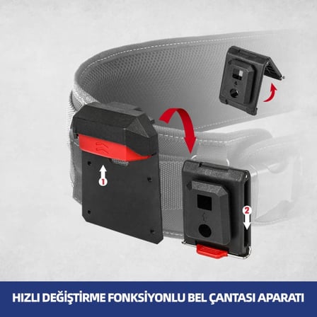 WORKPRO WP281079 Smart Clip Bel Tipi Alet Çantası Hızlı Tak-Çıkar Kemer Klipsi + Çanta Bağlantı Adaptörü