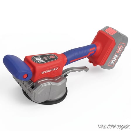 WORKPRO WP397018 20V 123MM Şarjlı Devir Ayarlı Profesyonel Seramik ve Fayans Vantuz Makinesi Aküsüz
