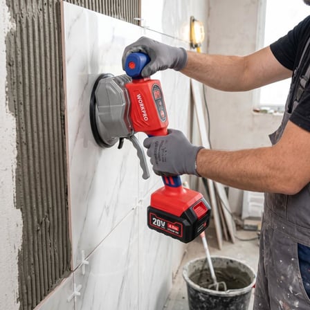 WORKPRO WP397018 20V 123MM Şarjlı Devir Ayarlı Profesyonel Seramik ve Fayans Vantuz Makinesi Aküsüz