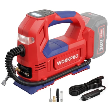 WORKPRO WP394010 20V/12Volt 150 PSI Ayarlanabilir Dijital Basınç Göstergeli Hava Pompası (Aküsüz)