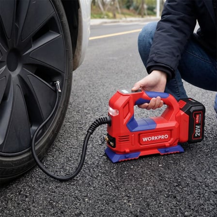 WORKPRO WP394010 20V/12Volt 150 PSI Ayarlanabilir Dijital Basınç Göstergeli Hava Pompası (Aküsüz)