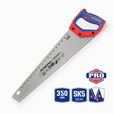 WORKPRO WP215035 350mm SK5 7 TPI Ağır Hizmet Tipi El Testeresi 