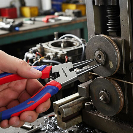 WORKPRO WP231150 180MM Cr-V Düz Yaylı Profesyonel Dış Segman Pensesi