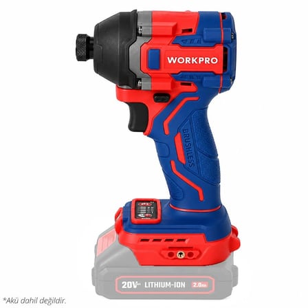 WORKPRO WP390105 20Volt 230Nm Kömürsüz Profesyonel Şarjlı Darbeli Tornavida (Akü Dahil Değildir)