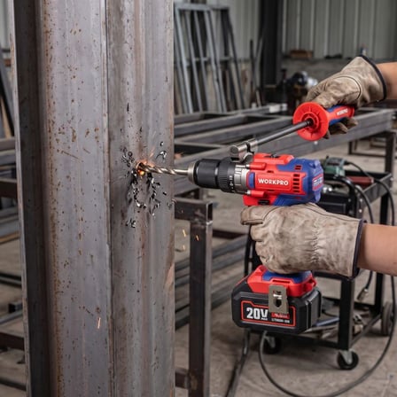 WORKPRO WP390017 20Volt 120Nm. Kömürsüz Profesyonel Şarjlı Darbeli Matkap (Akü Dahil Değildir) 