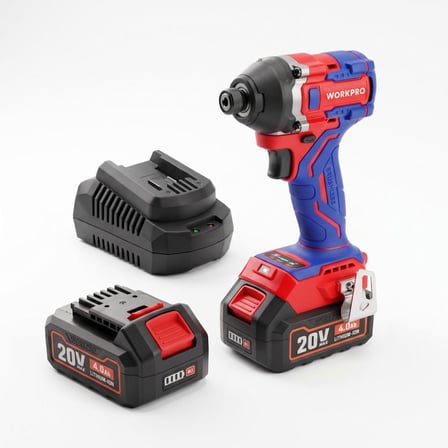 WORKPRO WP390108 20Volt 4.0Ah. Li-ion 230Nm Çift Akü Kömürsüz Profesyonel Şarjlı Darbeli Tornavida 
