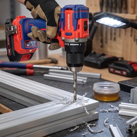 WORKPRO WP390022 20Volt 2.0Ah Li-ion 65Nm. Çift Akülü Kömürsüz Profesyonel Şarjlı Matkap 
